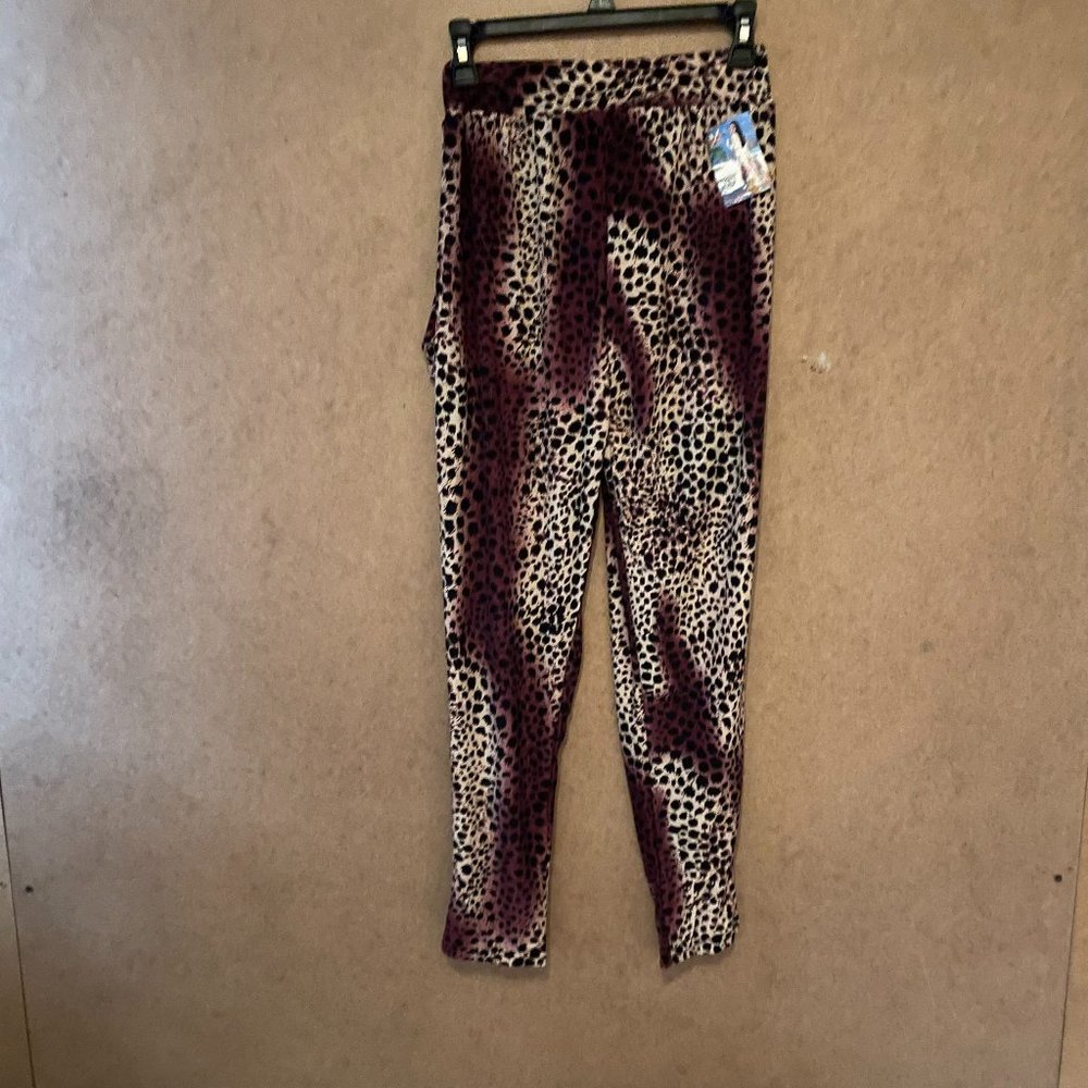 Purple Leopard print pants with pockets